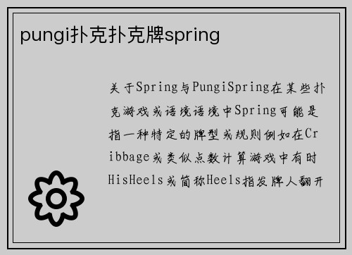 pungi扑克扑克牌spring