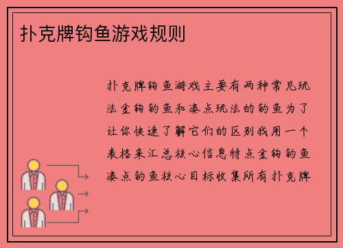 扑克牌钩鱼游戏规则